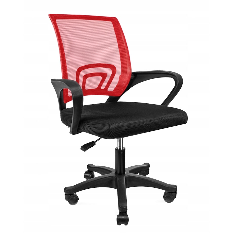 Krzesło obrotowe SMART biurowe czarne czerwone