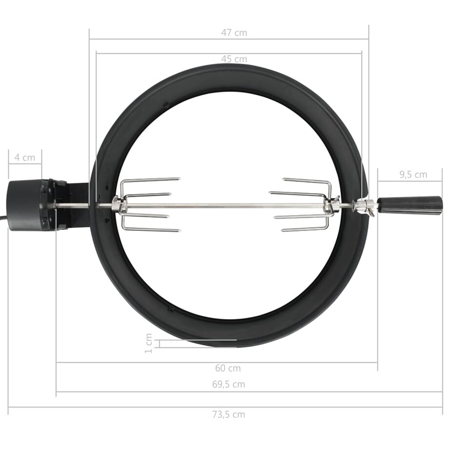 vidaXL Rożen z pierścieniem, 47 cm, czarny