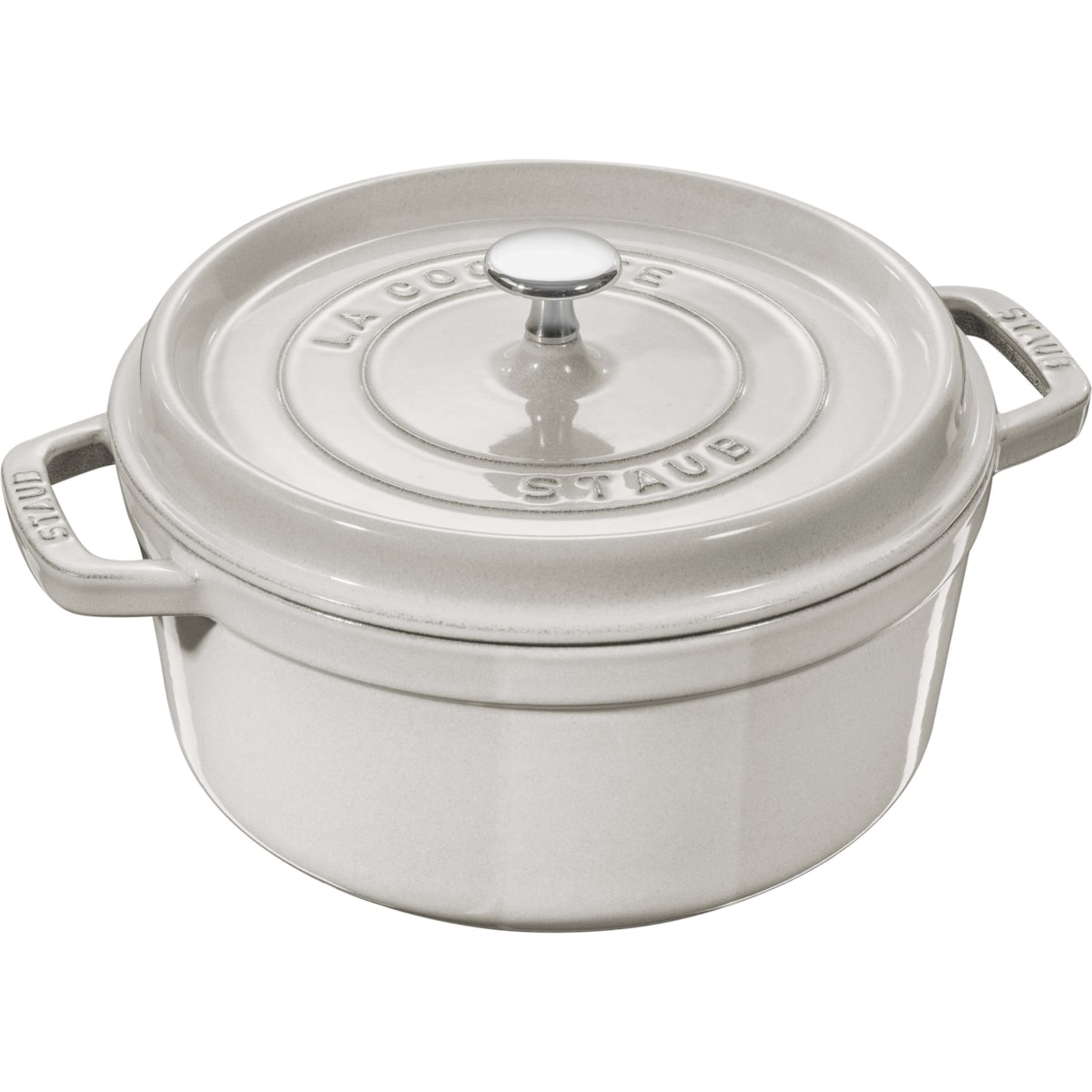 Garnek żeliwny okrągły Staub - 2.6 ltr, Biała trufla