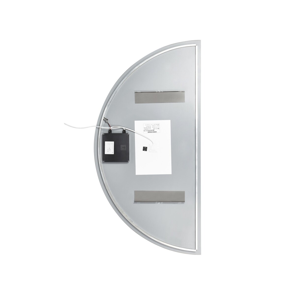 Półokrągłe lustro ścienne LED 60 x 120 cm srebrne LOUE