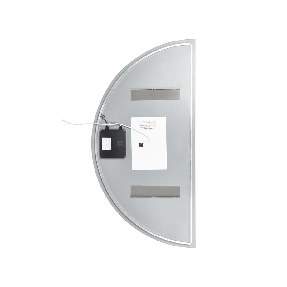 Półokrągłe lustro ścienne LED 60 x 120 cm srebrne LOUE