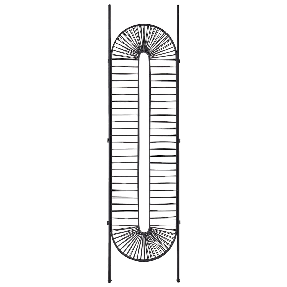 3-panelowy składany parawan pokojowy metalowy 135 x 170 cm czarny NOALE