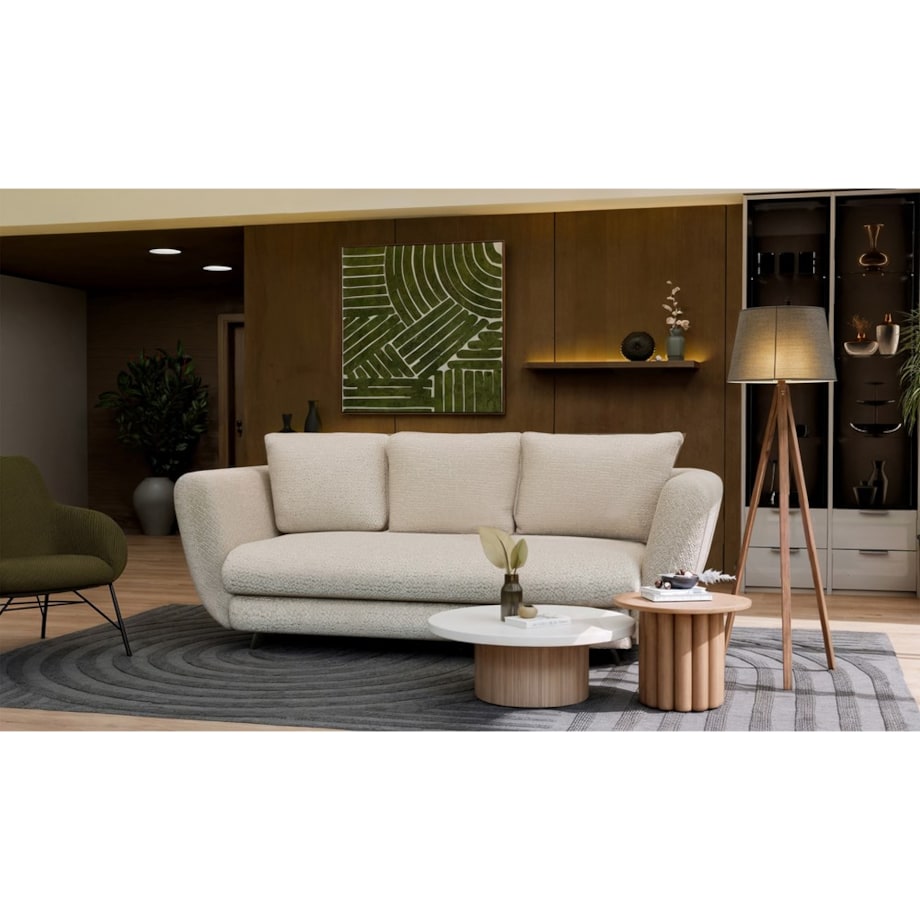 SOFA SARIS 3-OSOBOWA Z FUNKCJĄ SPANIA BEŻOWA NOGA CZARNA DO SALONU POKOJU