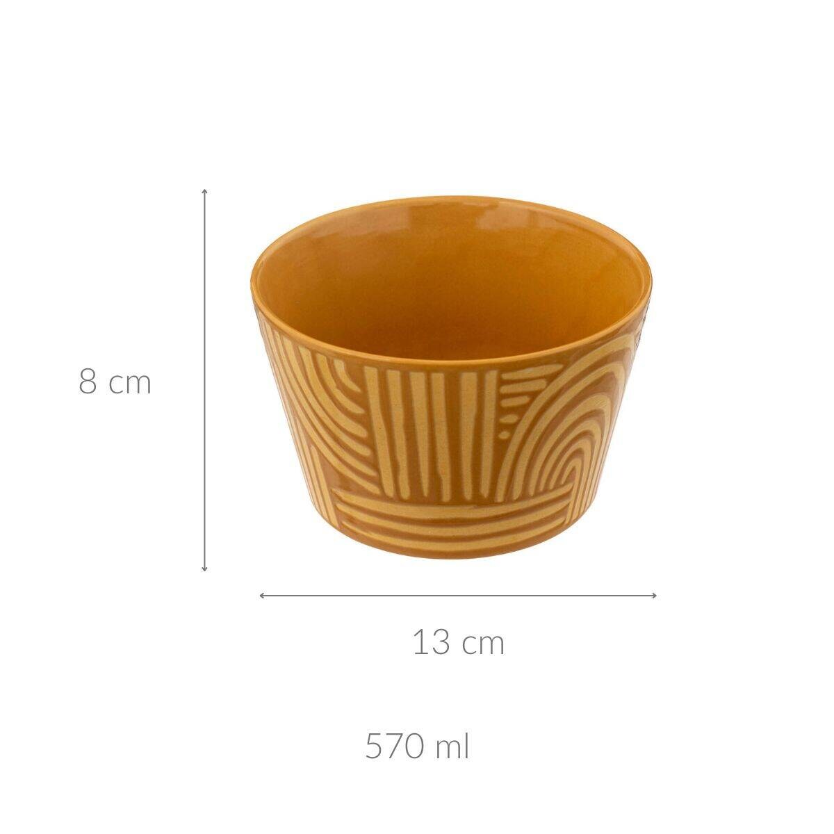 Miska ceramiczna z geometrycznym wzorem SOLEYA, 570 ml
