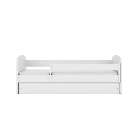 Łóżko babydreams białe bez wzoru z szufladą materac 180/80