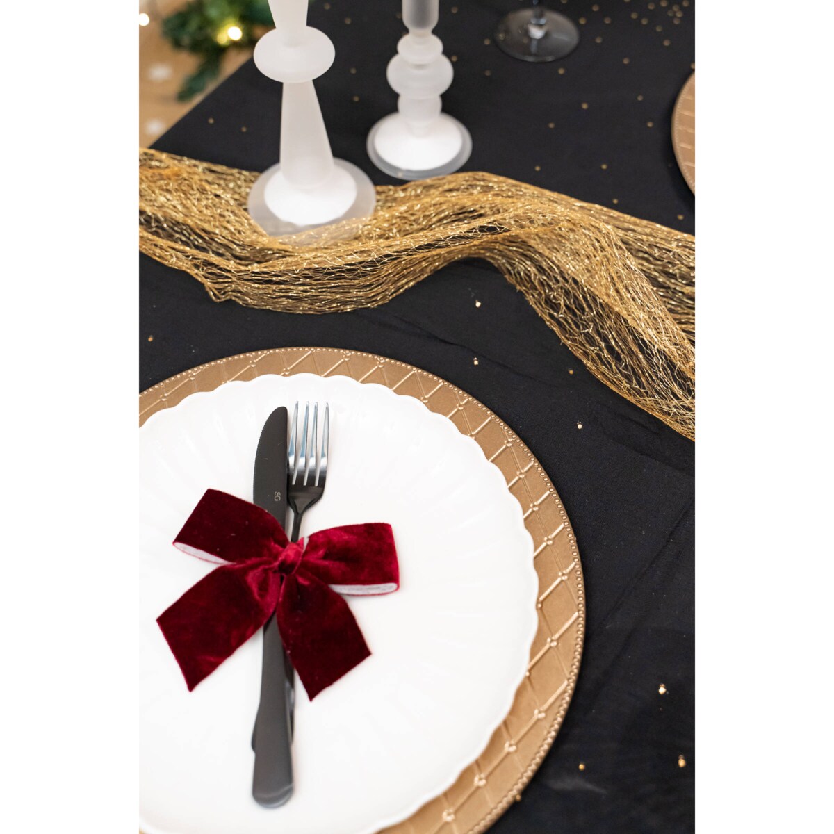 Bieżnik na stół, metaliczna siatka, 4 m