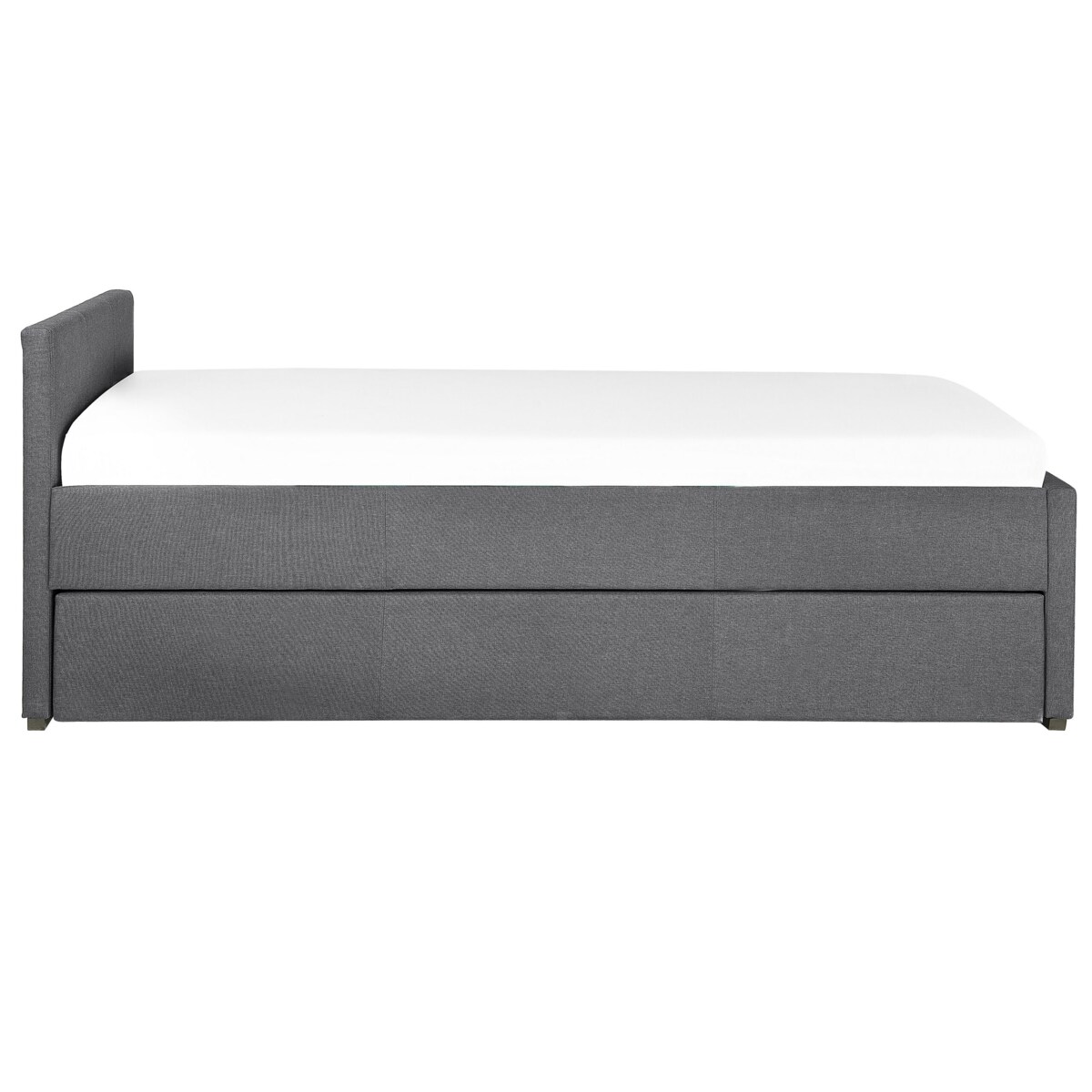 Łóżko wysuwane tapicerowane 90 x 200 cm ciemnoszare MARMANDE