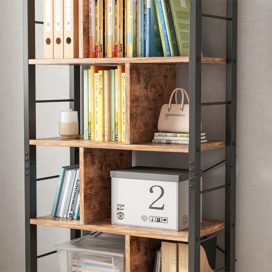 Regał Szafka Na Książki Kwiaty Drabinkowy Rustykalny Brąz Loft 154,5 Cm