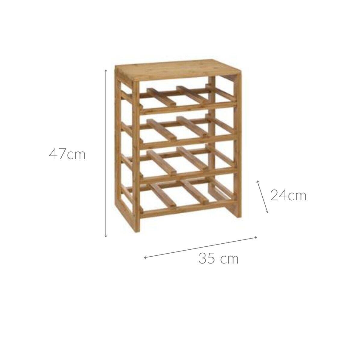 Stojak na wino bambusowy, 12 butelek, 47 cm