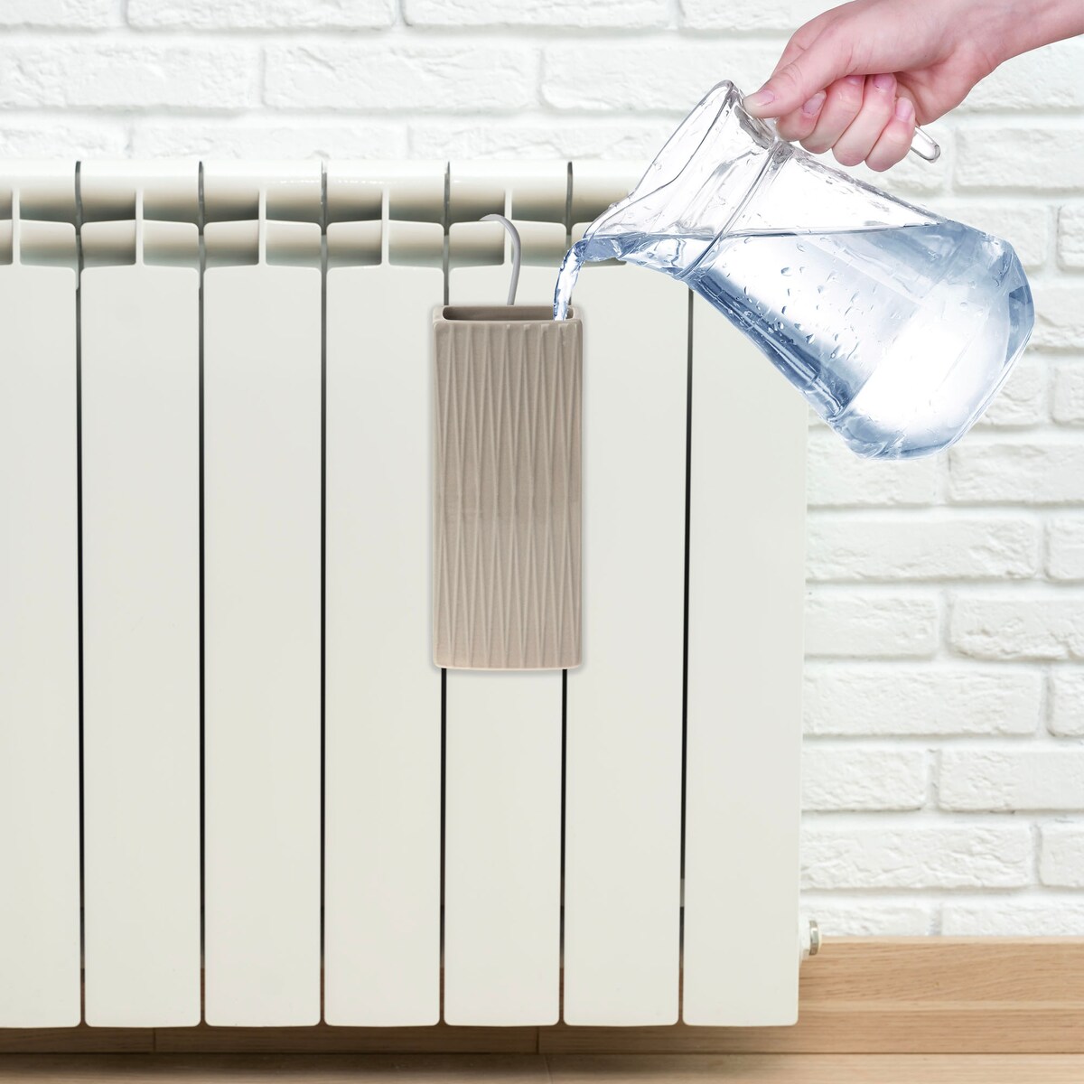 Nawilżacz Powietrza Na Kaloryfer Grzejnik Pojemnik Kwiaty Brązowy