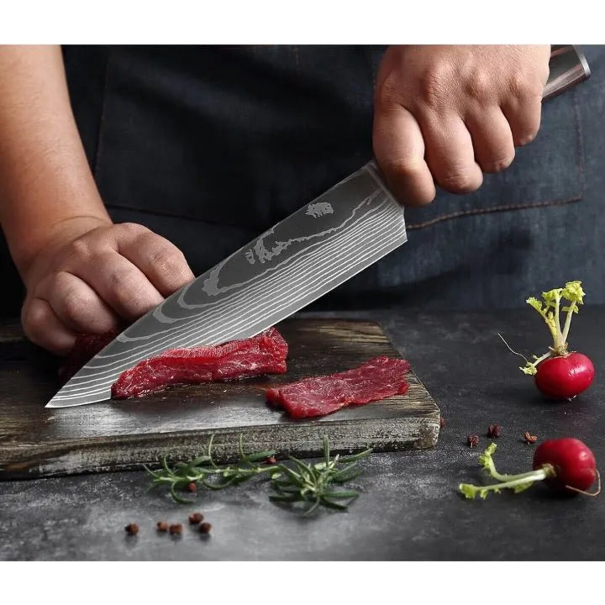 Japoński nóż szefa kuchni Muteki w pudełku prezentowym Stal wysokowęglowa