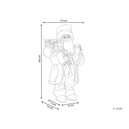Dekoracja świąteczna STRAUMSFJORDEN Mikołaj 40 cm Biały/ złoty