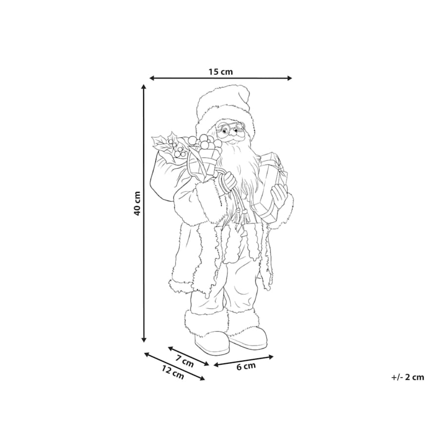 Dekoracja świąteczna STRAUMSFJORDEN Mikołaj 40 cm Biały/ złoty