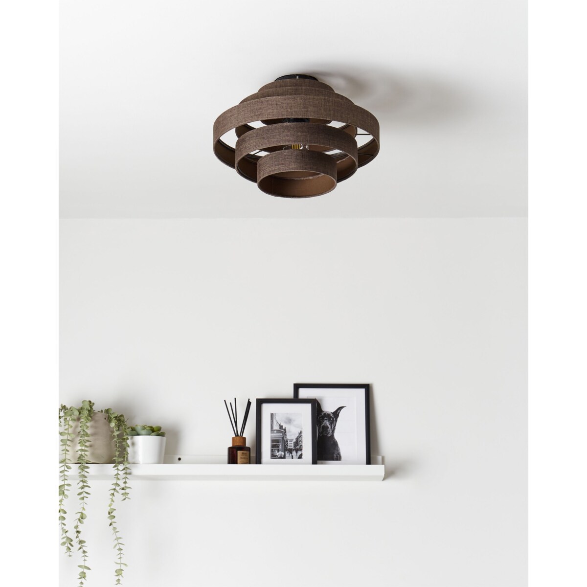 Lampa sufitowa EREBATO Len Brązowy