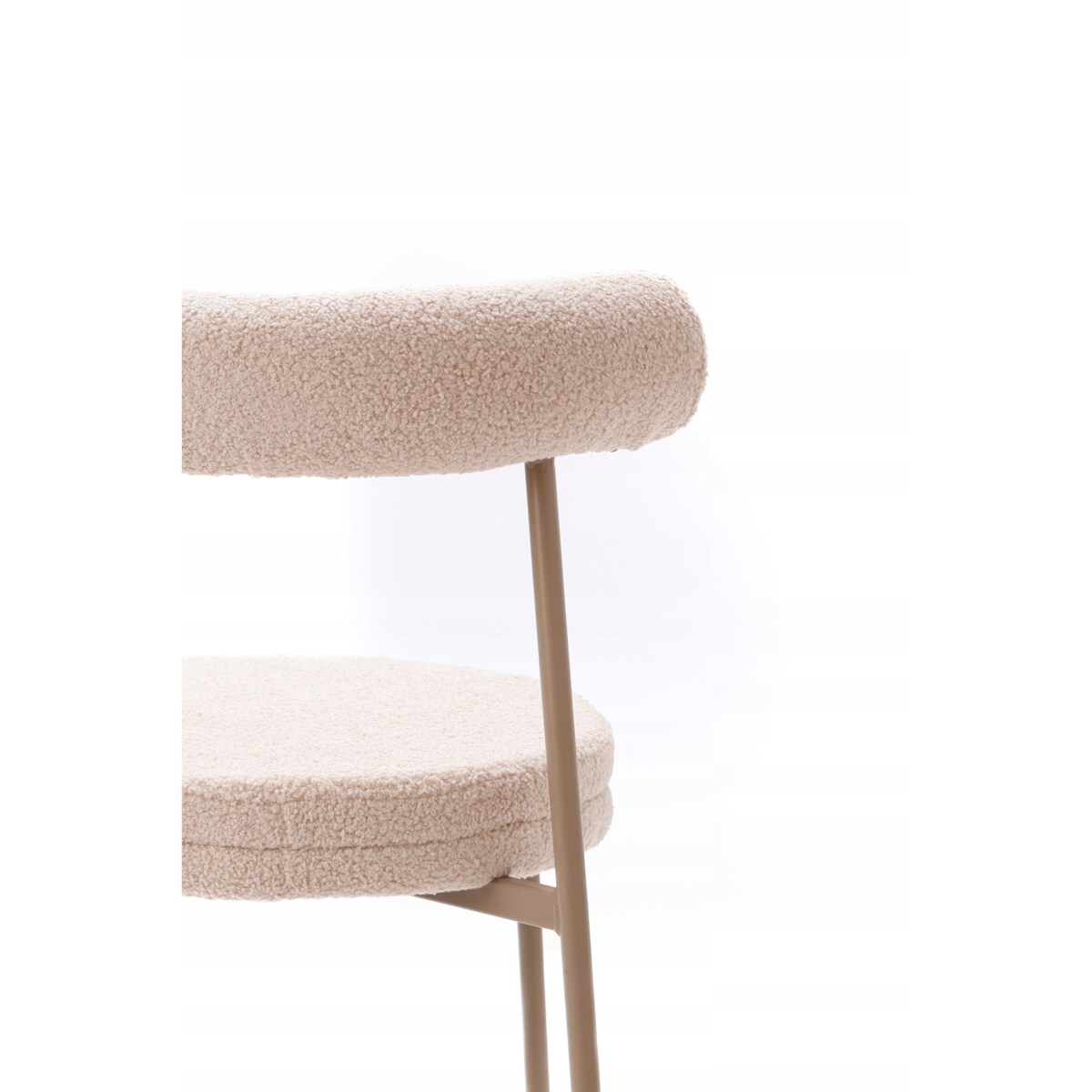 ZESTAW 2 SZTUK Krzesła VELO Beżowe TEDDY Tapicerowane Nowoczesne Jadalnia