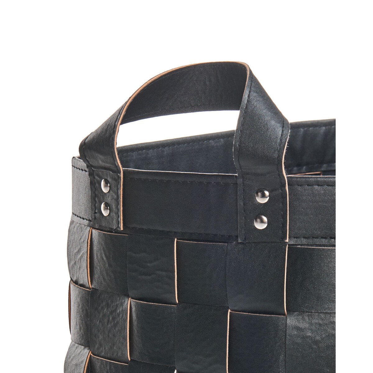 Zestaw 2 koszy z ekoskóry czarny SIPPAR