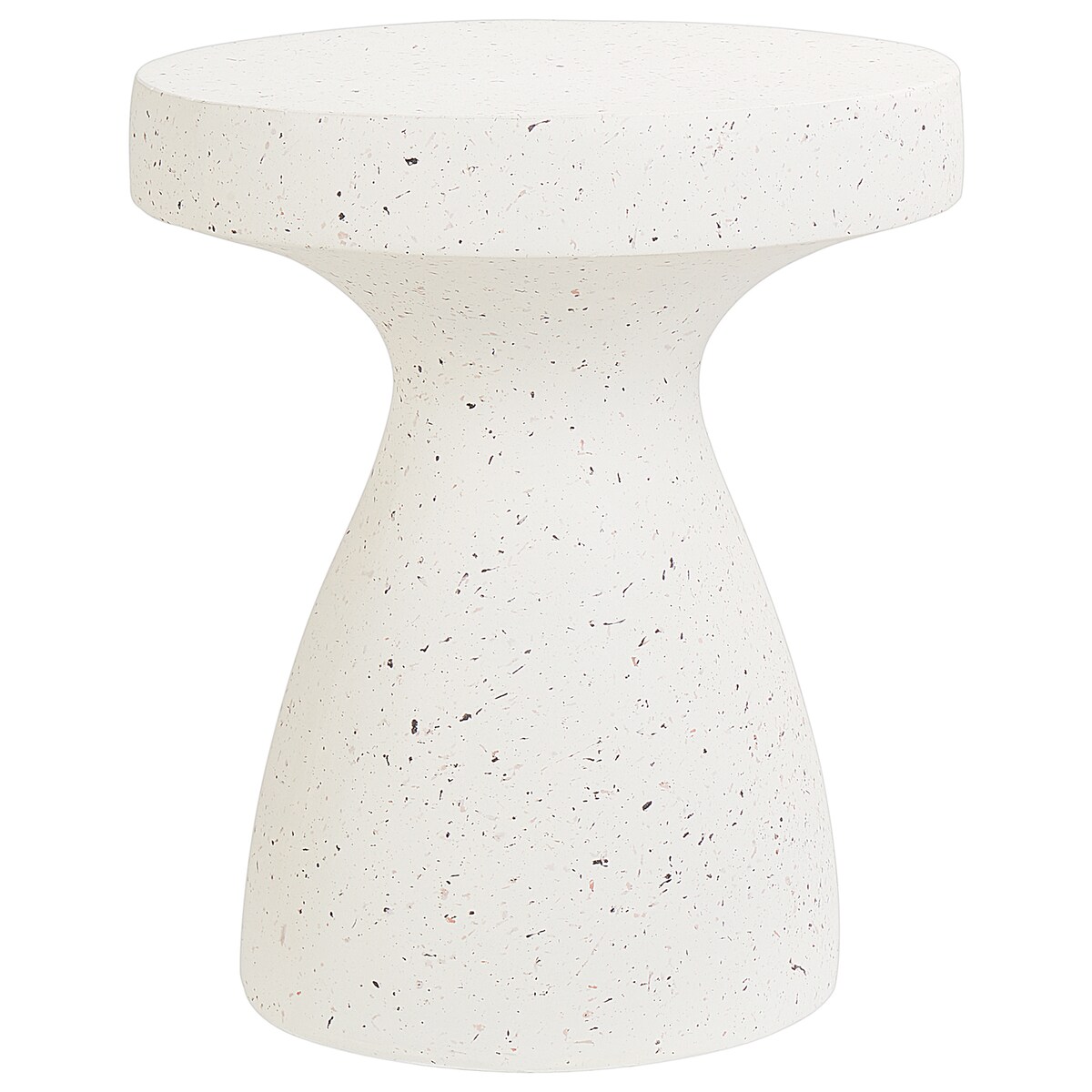 Stolik pomocniczy BIVIERE 39 cm 39 cm Efekt lastryko Białe lastryko