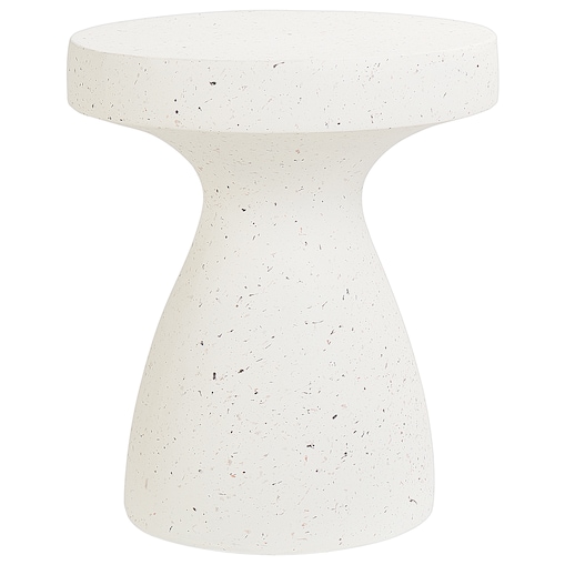 Stolik pomocniczy BIVIERE 39 cm 39 cm Efekt lastryko Białe lastryko