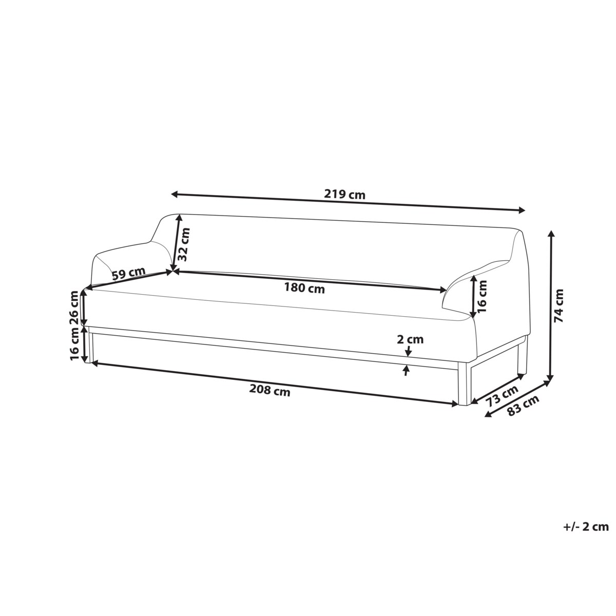 Sofa 3-osobowa szara SOSJO