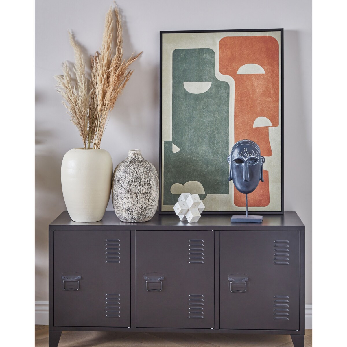 Szafka trzydrzwiowa metalowa czarna CARDIFF