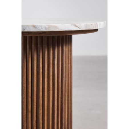 Konsola z marmuru i drewna mango 110x45 cm Norma