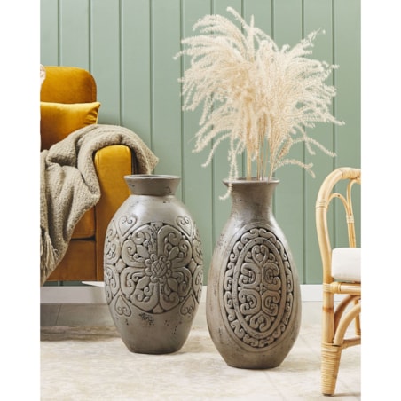Wazon dekoracyjny MEGARA Ceramika 51 cm Szary