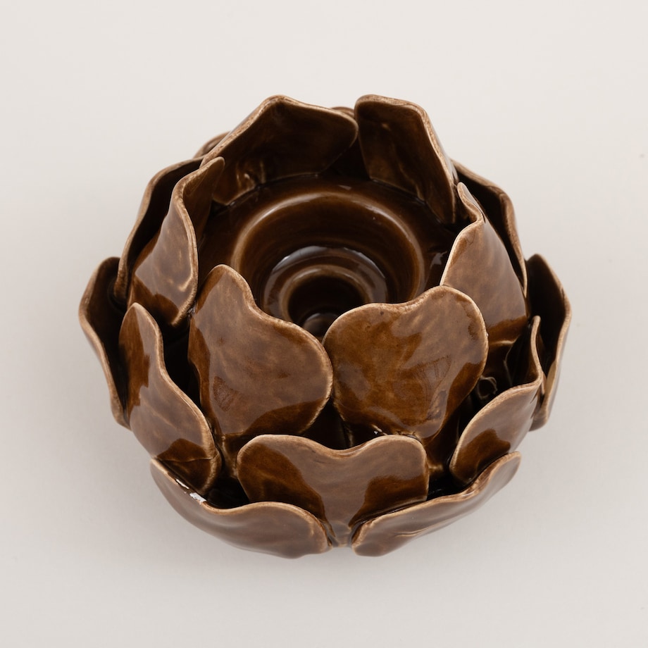 Świecznik Petalia dark brown 10 cm, 13x10 cm