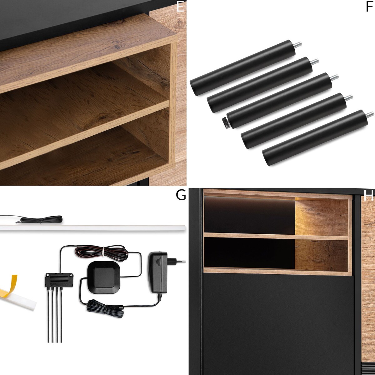 KONSIMO LOFTY Komoda w stylu loft na wysokich nogach