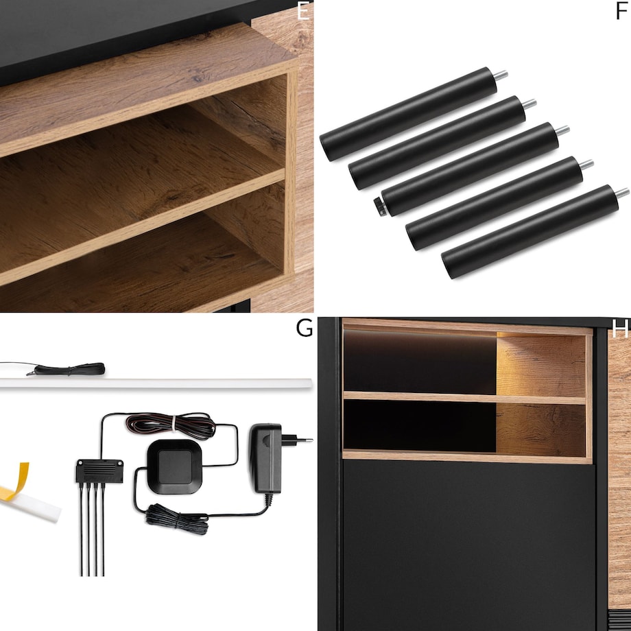 KONSIMO LOFTY Komoda w stylu loft na wysokich nogach