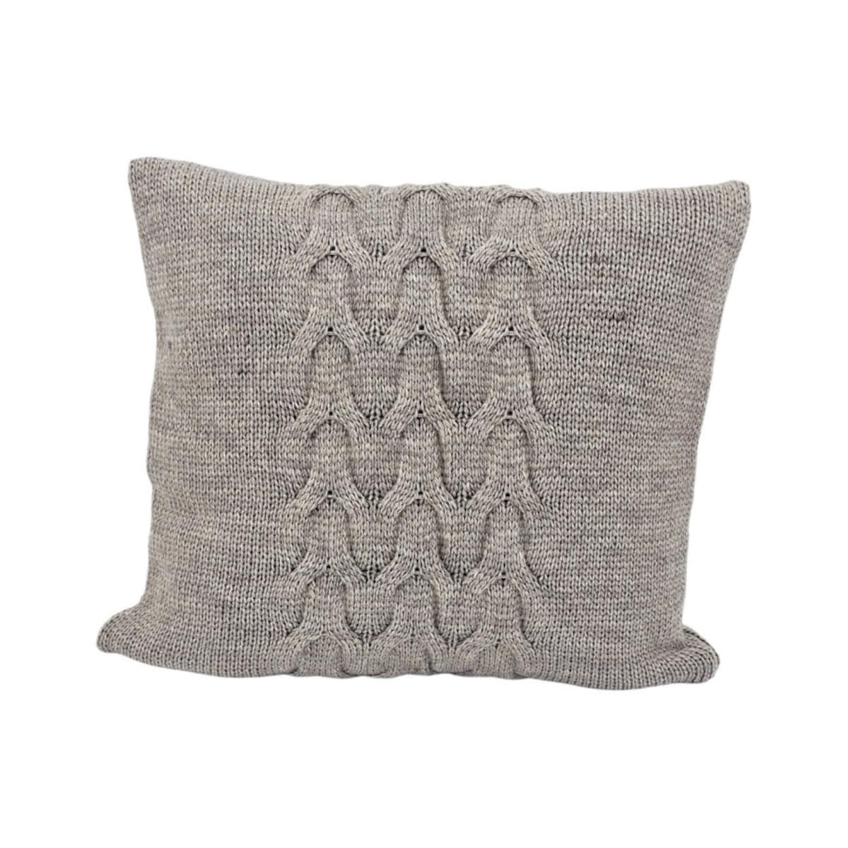 Poszewka dzianinowa na poduszkę z wełną 45x45 cm – AREZZO TAUPE