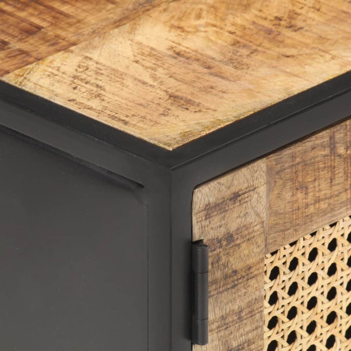 vidaXL Szafka pod TV, 90x30x40 cm, drewno mango i naturalna trzcina