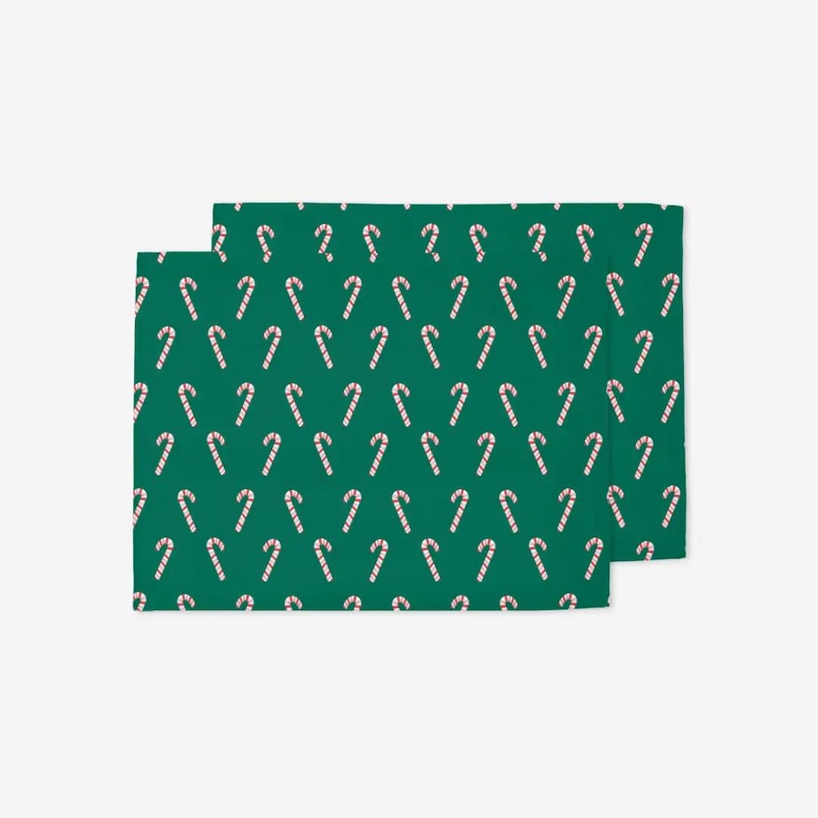Podkładki świąteczne - Laski świąteczne - zieleń