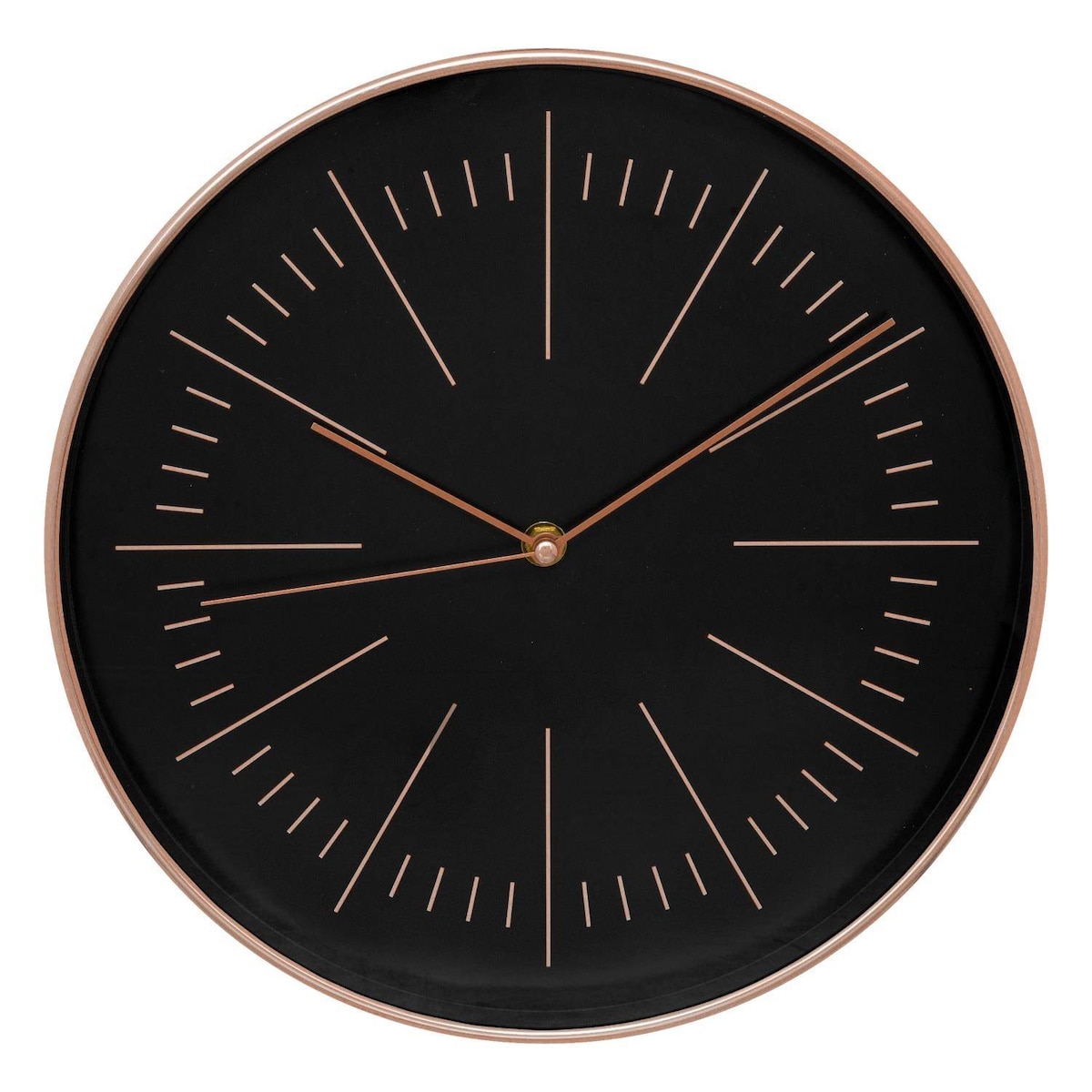 Zegar do salonu nowoczesny Edith, ścienny, czarny, Ø 30 cm