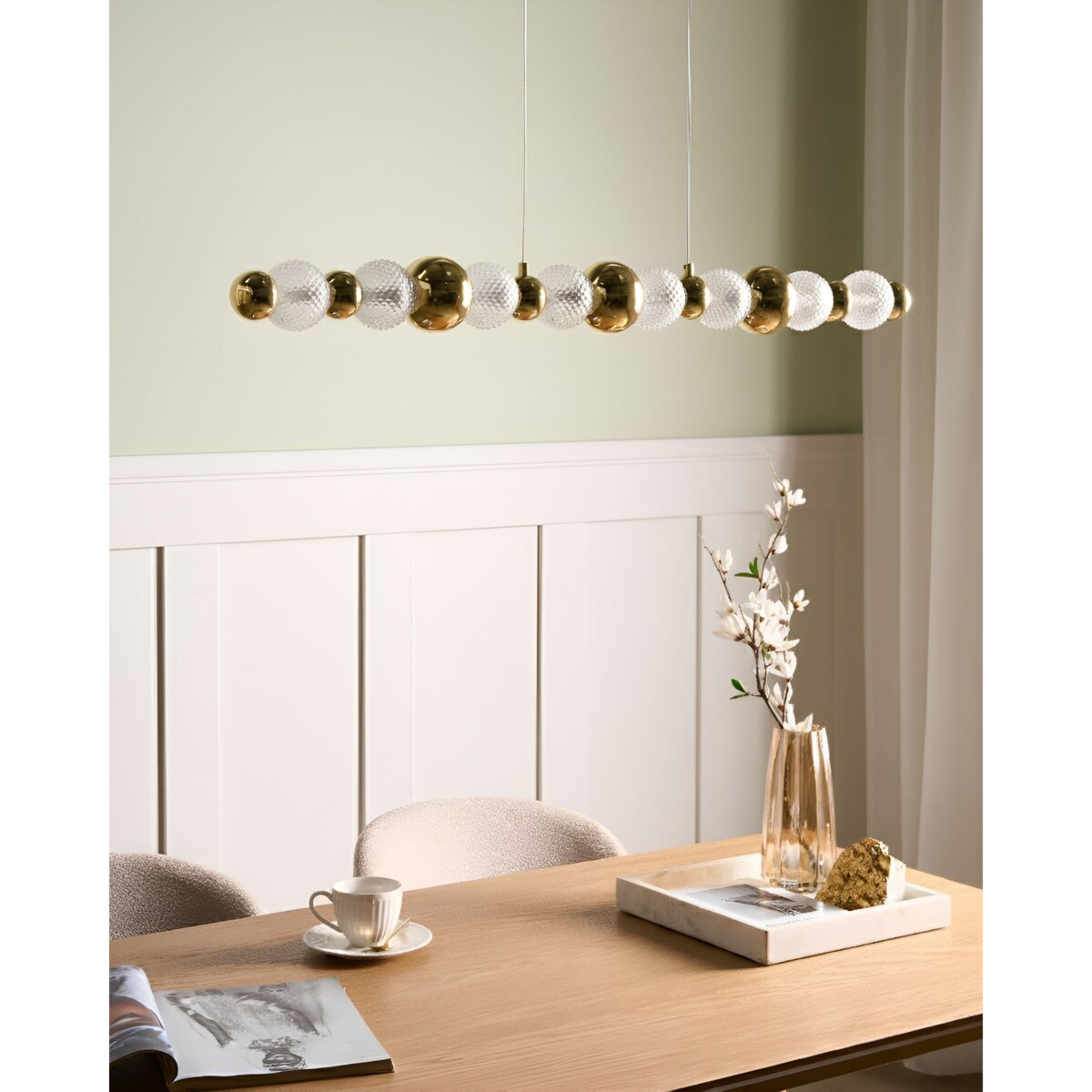 Lampa wisząca LED SORA Szkło Złoty