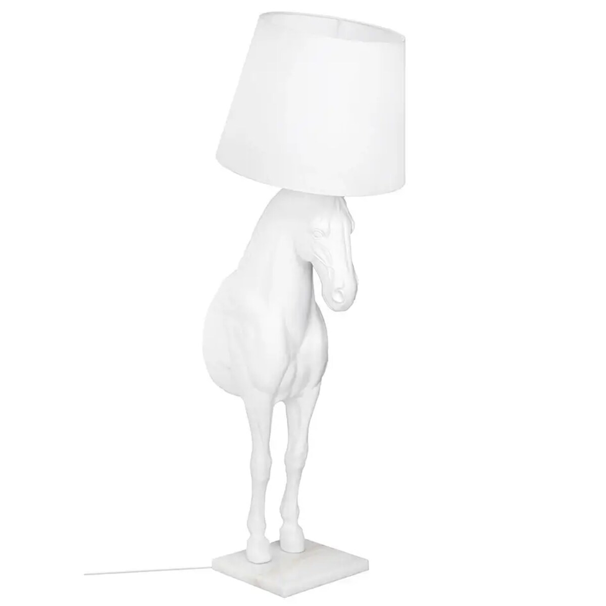 Podłogowa lampa salonowa HORSE S biały koń abażurowy