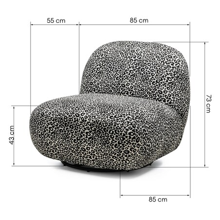 Fotel obrotowy 73x85x85 cm TENNO-2 biało-czarny żakard