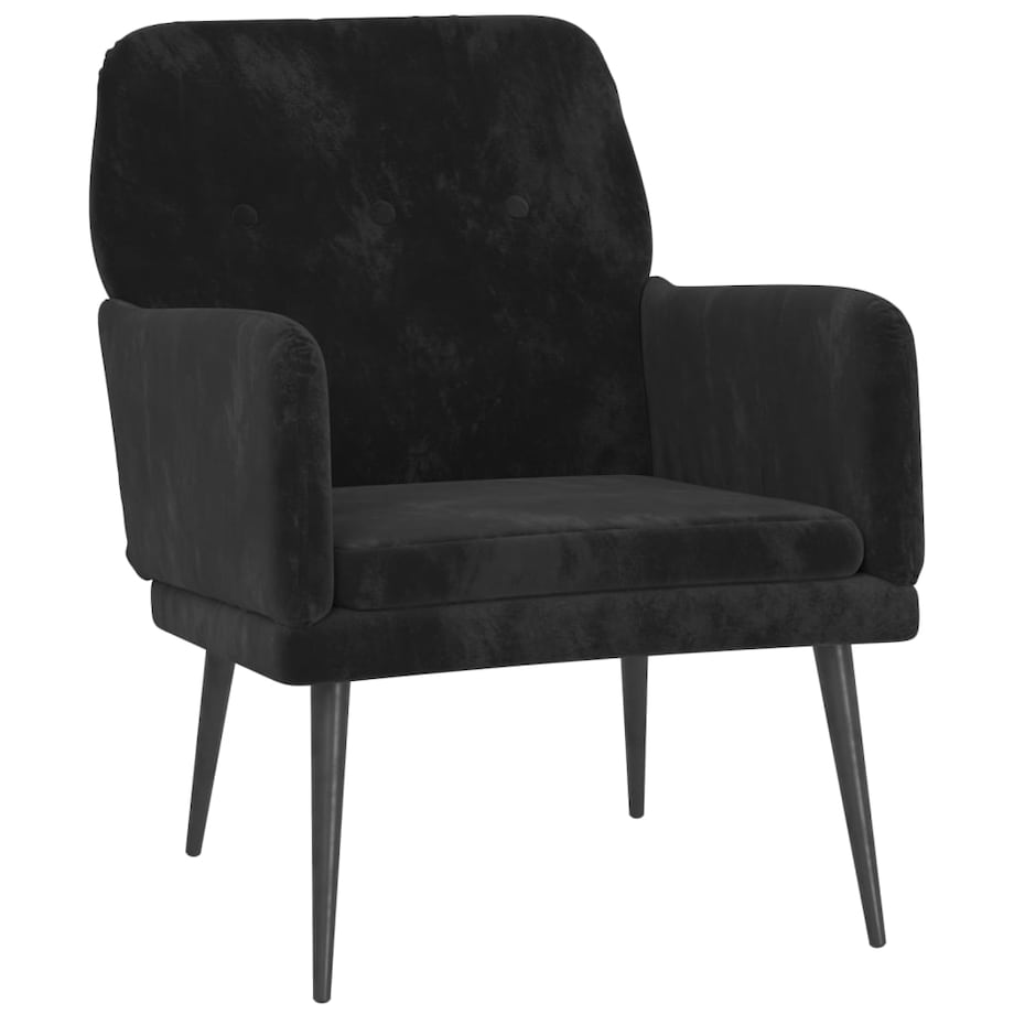 vidaXL Fotel, czarny, 62x79x79 cm, obity aksamitem