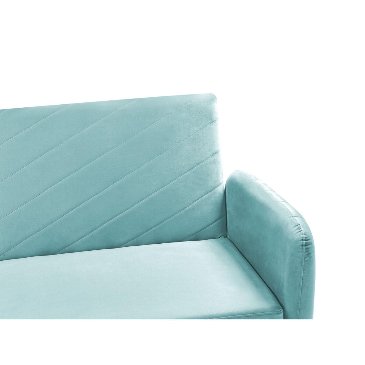 Sofa rozkładana welurowa jasnoniebieska SENJA