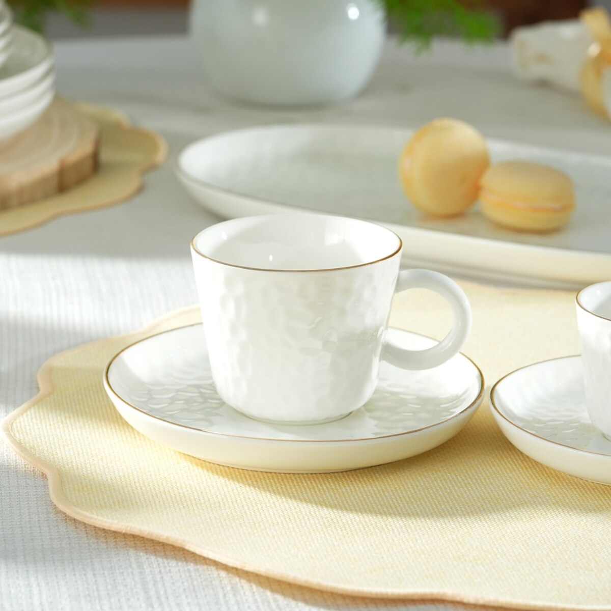VILLA ITALIA Filiżanka do herbaty porcelanowa 200 ml ze spodkiem PAULA