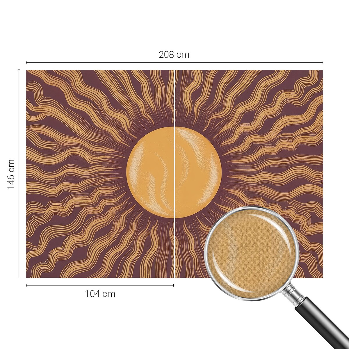 Fototapeta samoprzylepna 208x146 cm - Słoneczne promienie, tapeta ścienna brązowa