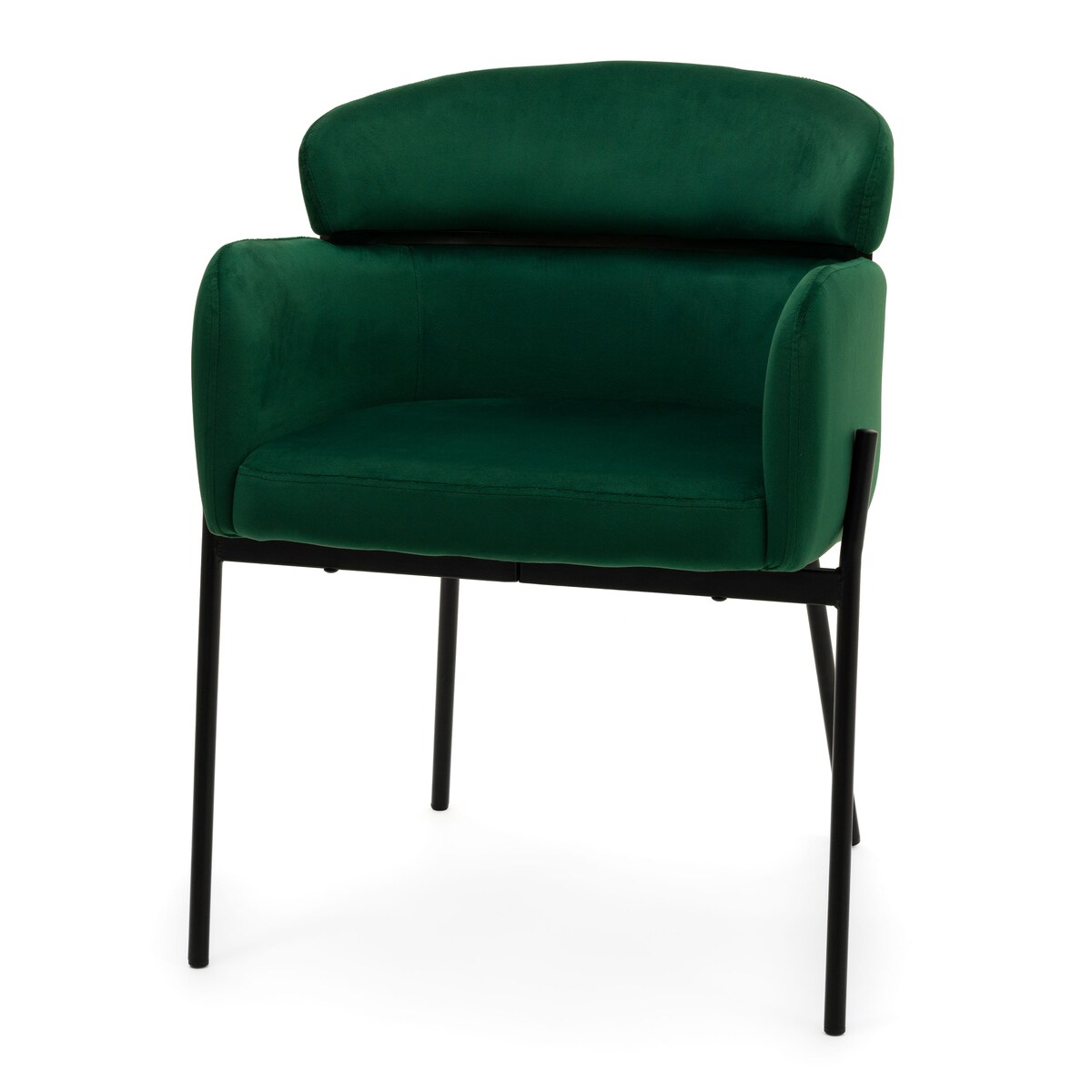 Krzesło tapicerowane welurowe do salonu BOLZANO zielone