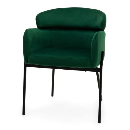 Krzesło tapicerowane welurowe do salonu BOLZANO zielone
