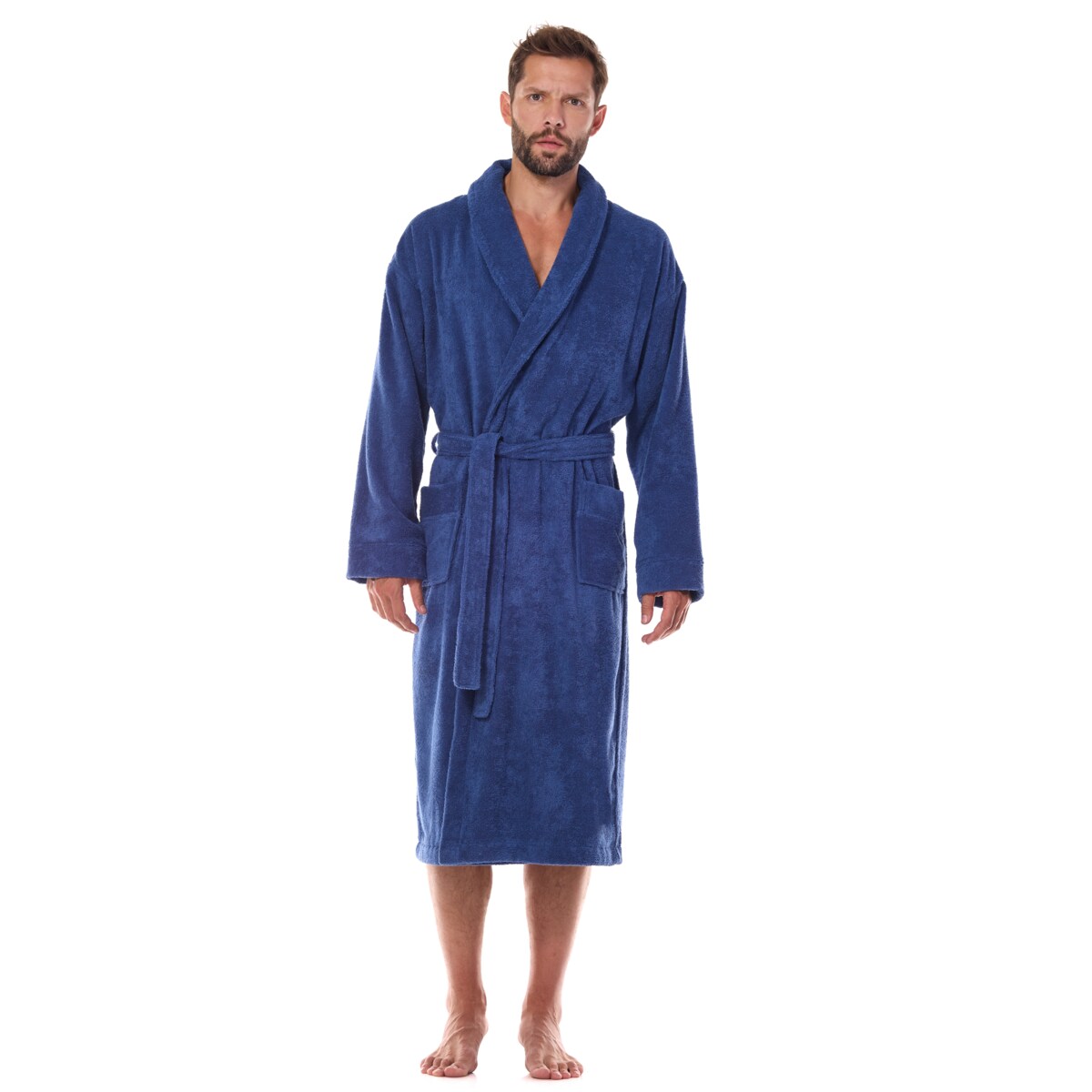 Szlafrok Cotton Long 2450 Navy Navy, XXL