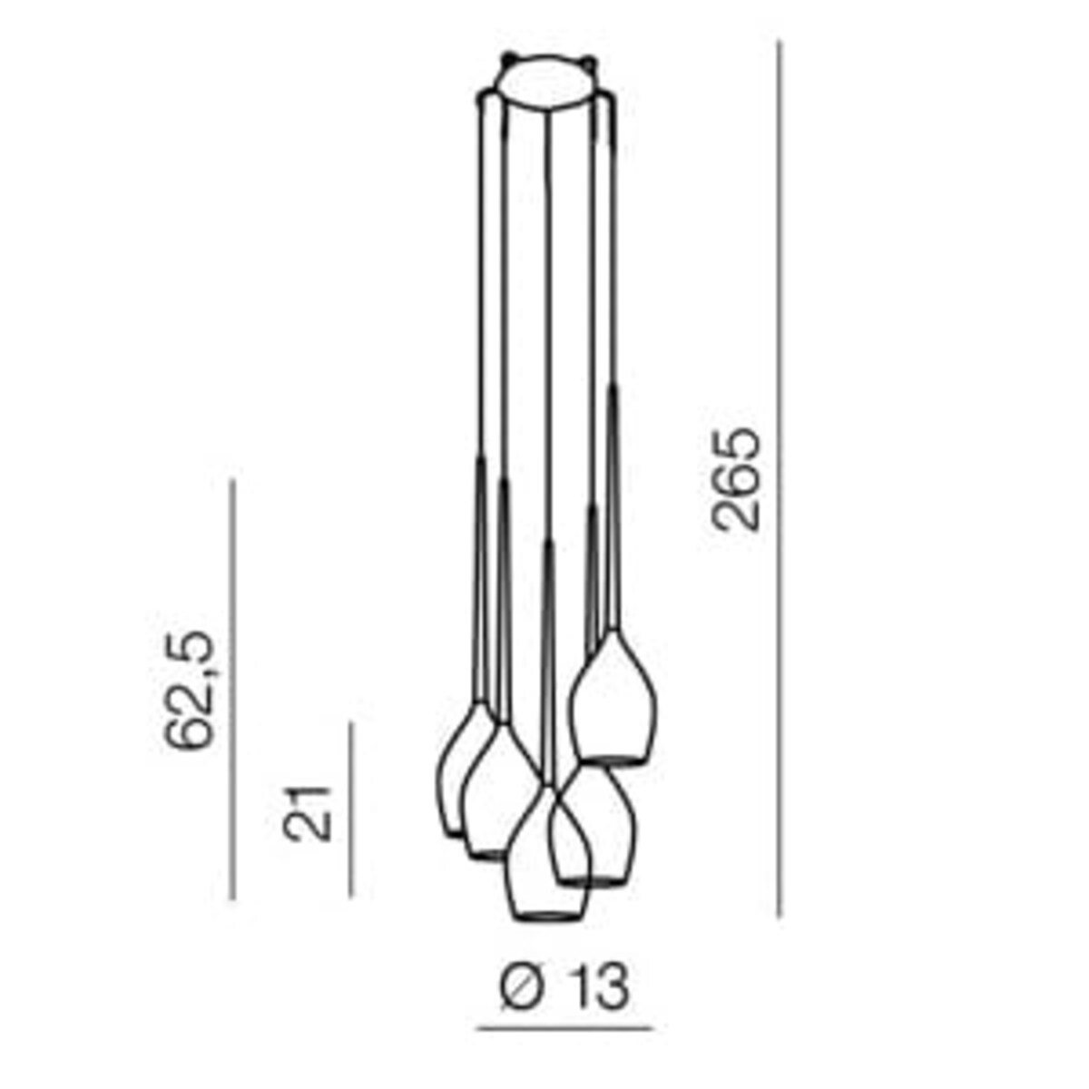 Bursztynowa lampa wisząca Izza kaskada nad stół do jadalni