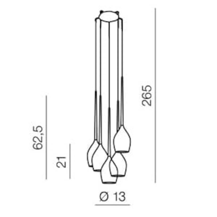 Bursztynowa lampa wisząca Izza kaskada nad stół do jadalni