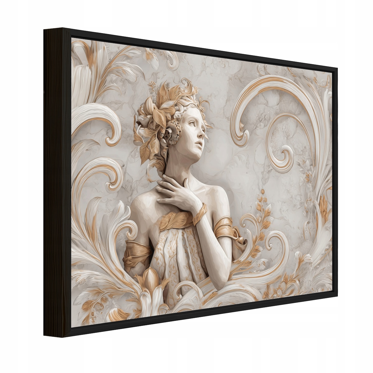 Obraz W Ramie Do Sypialni Salonu Na Płótnie Kobieta Abstrakcja Beżowy 60x40