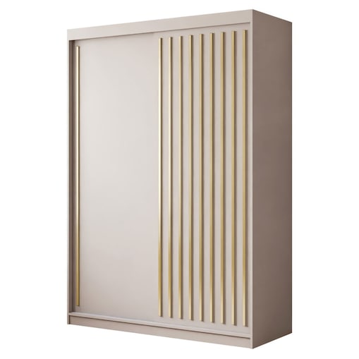 Szafa przesuwna AURIS 150 cm ze złotymi listwami, kaszmir