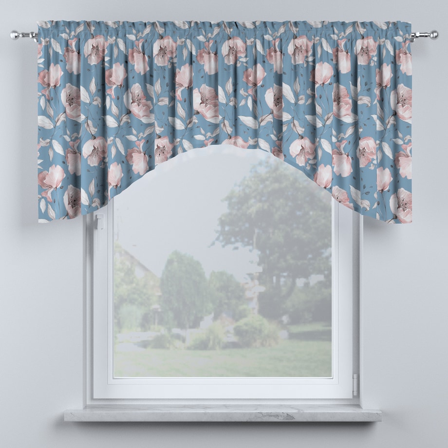 Lambrekin łuk 200x75 niebiesko-różowy