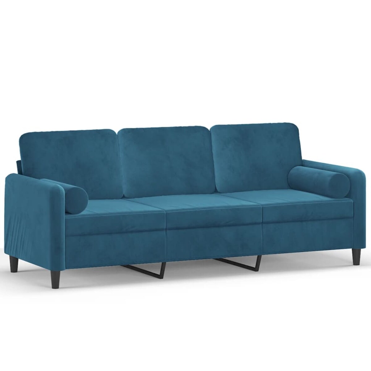 vidaXL 3-osobowa sofa z poduszkami, niebieska, 180 cm, aksamit