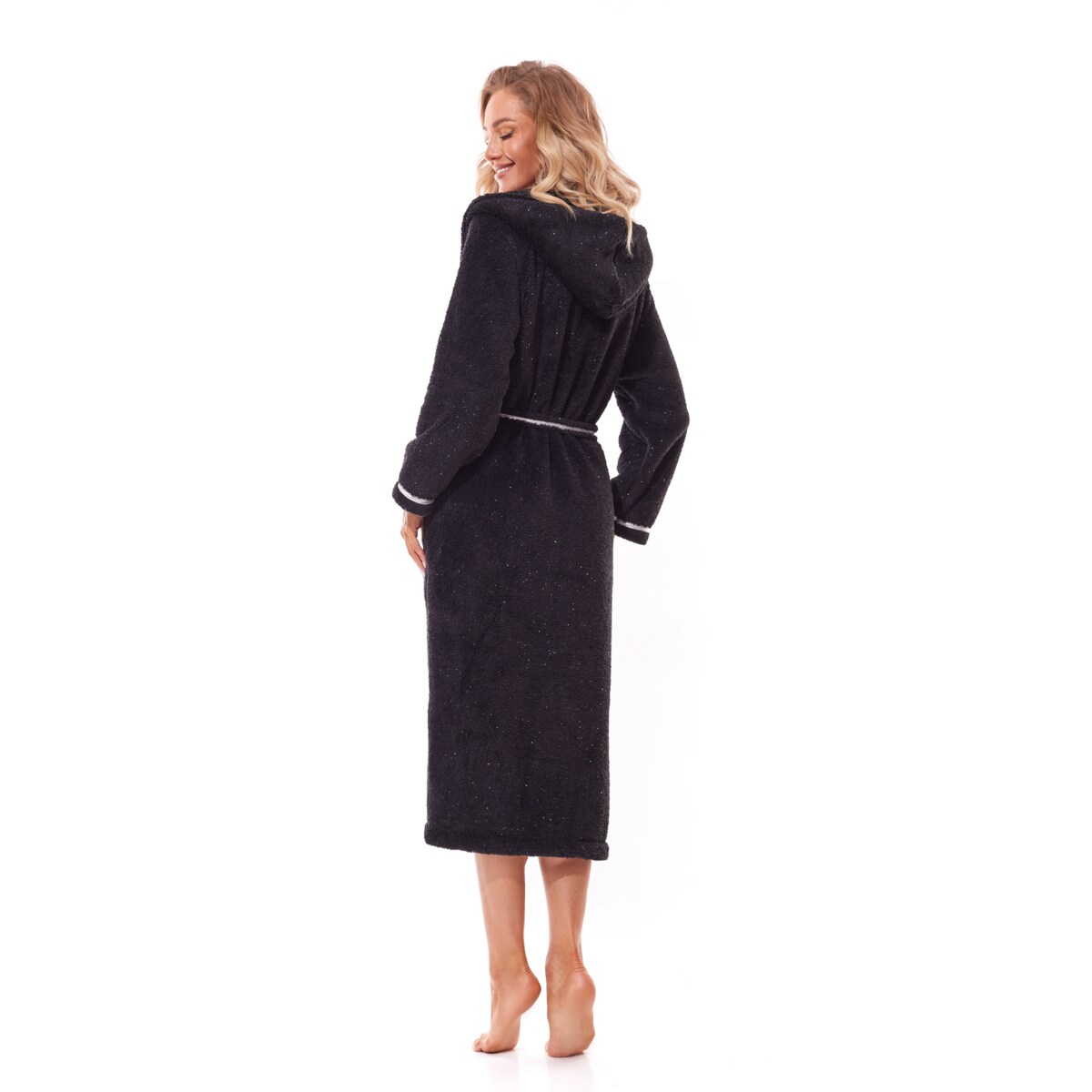 Szlafrok Soft Long 2322 Czarny Czarny, XL